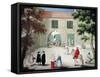 Assisting Poor in Front of Abbey of Port-Royal Des Champes-Louise-Magdeleine Hortemels-Framed Stretched Canvas