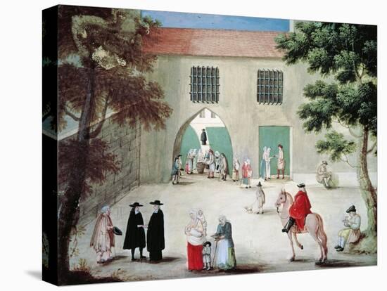 Assisting Poor in Front of Abbey of Port-Royal Des Champes-Louise-Magdeleine Hortemels-Stretched Canvas