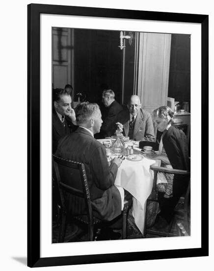 Associate Consultant to America Delegation Dr. W. E. B. Dubois, Eating Lunch with Other Consultants-Peter Stackpole-Framed Photographic Print