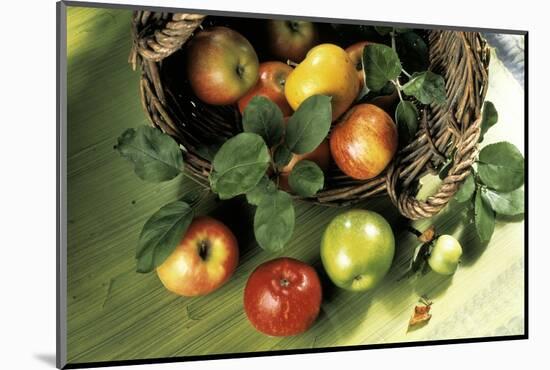 Assorted Apples in a Basket-Bodo A^ Schieren-Mounted Photographic Print