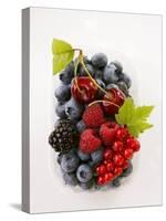 Assorted Berries and Two Cherries in Plastic Punnet-null-Stretched Canvas