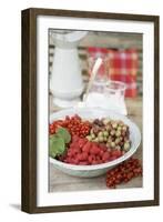 Assorted Berries in Bowl on Garden Table-Eising Studio - Food Photo and Video-Framed Photographic Print