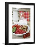 Assorted Berries in Bowl on Garden Table-Eising Studio - Food Photo and Video-Framed Photographic Print