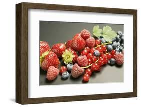 Assorted Berries with Leaves-Foodcollection-Framed Photographic Print