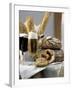 Assorted Bread with a Cold Glass of Beer-null-Framed Photographic Print