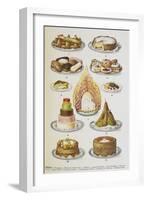 Assorted Cakes and Desserts-Isabella Beeton-Framed Giclee Print