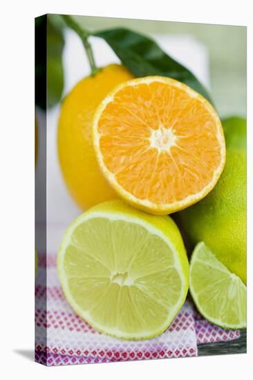 Assorted Citrus Fruit, Whole and Halved-Foodcollection-Stretched Canvas