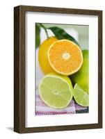 Assorted Citrus Fruit, Whole and Halved-Foodcollection-Framed Photographic Print