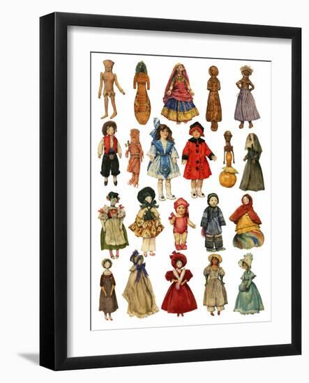 Assorted Dolls-English School-Framed Giclee Print