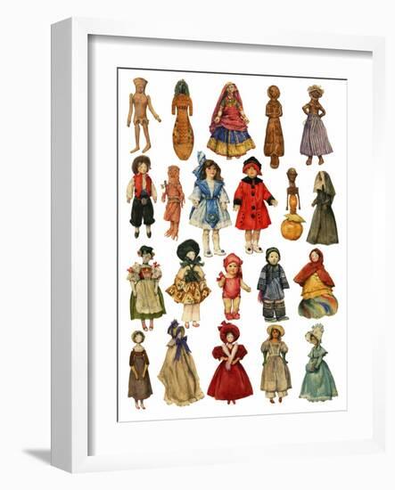 Assorted Dolls-English School-Framed Giclee Print