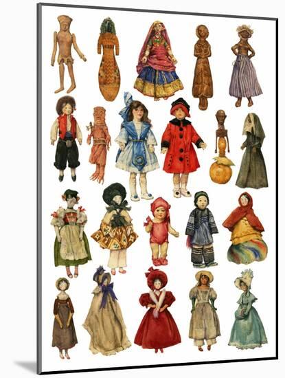 Assorted Dolls-English School-Mounted Giclee Print