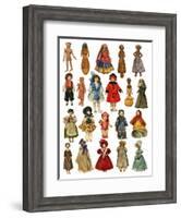 Assorted Dolls-English School-Framed Giclee Print