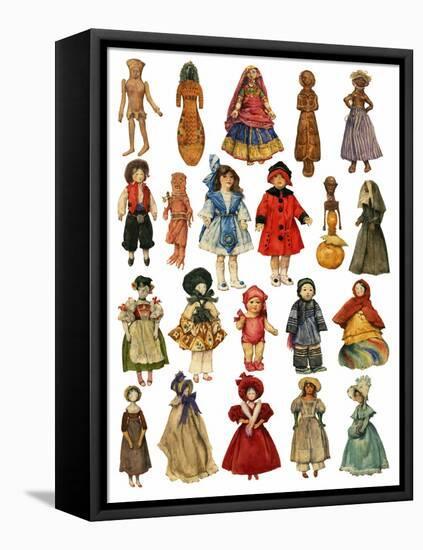 Assorted Dolls-English School-Framed Stretched Canvas