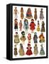 Assorted Dolls-English School-Framed Stretched Canvas