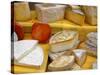 Assorted French Cheeses on a Market Stall, La Flotte, Ile De Re, Charente-Maritime, France, Europe-Richardson Peter-Stretched Canvas
