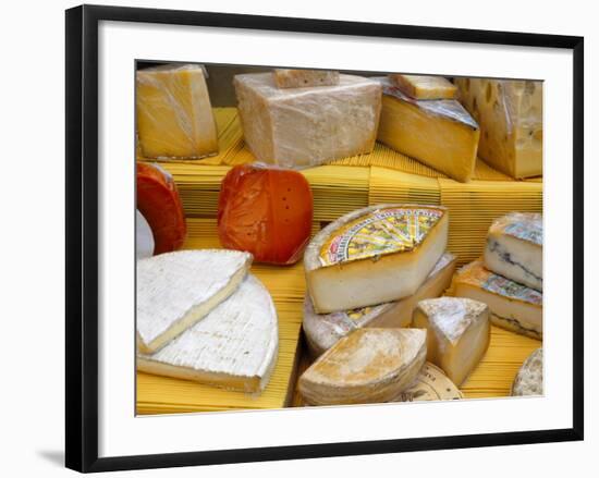 Assorted French Cheeses on a Market Stall, La Flotte, Ile De Re, Charente-Maritime, France, Europe-Richardson Peter-Framed Photographic Print