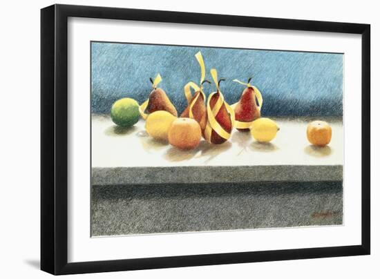 Assorted Fruit and Ribbons-Helen J. Vaughn-Framed Giclee Print