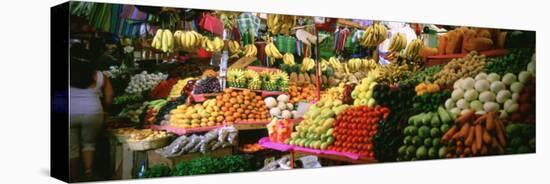 Assorted Fruits and Vegetables on a Market Stall, San Miguel De Allende, Guanajuato, Mexico-null-Stretched Canvas