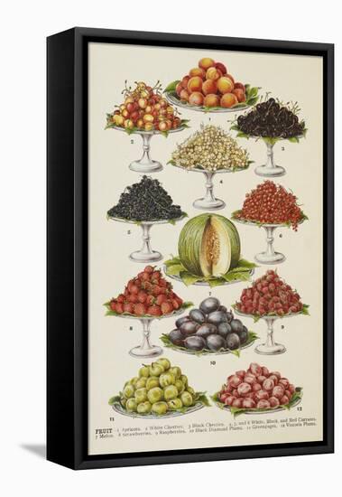 Assorted Fruits Including Melon-Isabella Beeton-Framed Stretched Canvas