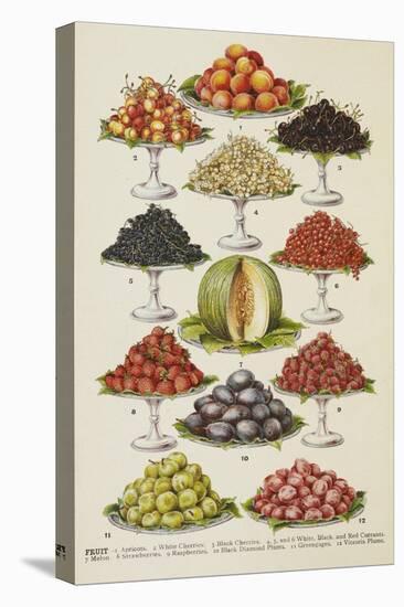 Assorted Fruits Including Melon-Isabella Beeton-Stretched Canvas