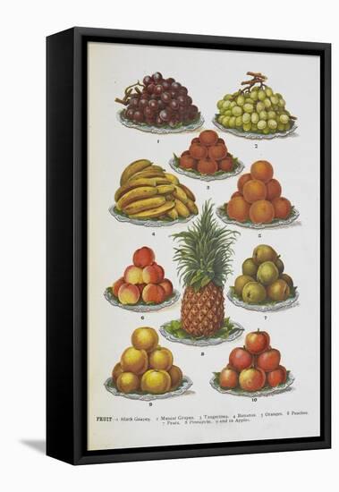 Assorted Fruits Including Pineapple-Isabella Beeton-Framed Stretched Canvas