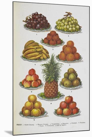 Assorted Fruits Including Pineapple-Isabella Beeton-Mounted Giclee Print