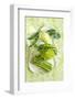 Assorted Green Vegetables on Porcelain Plate-Ulrike Koeb-Framed Photographic Print