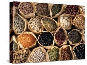 Assorted Peas, Lentils and Beans in Paper Bags-null-Stretched Canvas