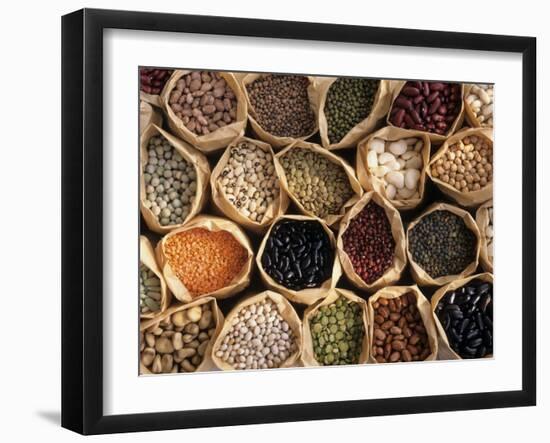 Assorted Peas, Lentils and Beans in Paper Bags-null-Framed Photographic Print