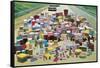 Assorted Plastic Household Containers on Highway-Found Image Press-Framed Stretched Canvas