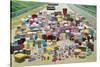 Assorted Plastic Household Containers on Highway-Found Image Press-Stretched Canvas