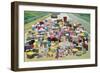 Assorted Plastic Household Containers on Highway-Found Image Press-Framed Photographic Print