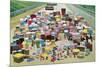 Assorted Plastic Household Containers on Highway-Found Image Press-Mounted Photographic Print