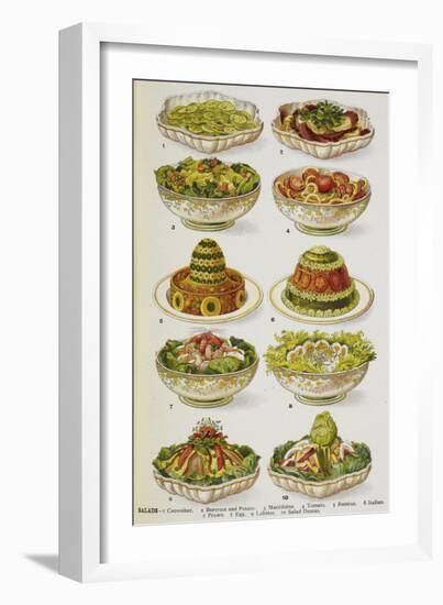 Assorted Salad Dishes-Isabella Beeton-Framed Giclee Print