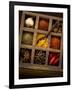 Assorted Spices in Type Case-Greg Elms-Framed Photographic Print