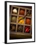 Assorted Spices in Type Case-Greg Elms-Framed Photographic Print