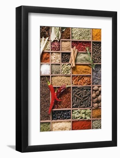 Assorted Spices in Type Case-Eising Studio - Food Photo and Video-Framed Photographic Print