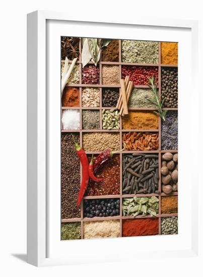 Assorted Spices in Type Case-Eising Studio - Food Photo and Video-Framed Photographic Print