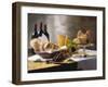 Assorted Types of Cheese with Bread, Red Wine-null-Framed Premium Photographic Print