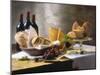 Assorted Types of Cheese with Bread, Red Wine-null-Mounted Premium Photographic Print