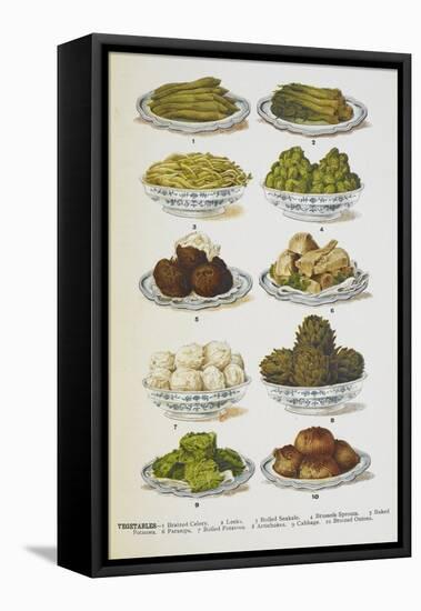 Assorted Vegetable Dishes-Isabella Beeton-Framed Stretched Canvas