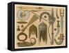 Assorted Weapons and Other Artefacts from India-null-Framed Stretched Canvas