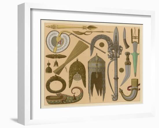 Assorted Weapons and Other Artefacts from India-null-Framed Art Print