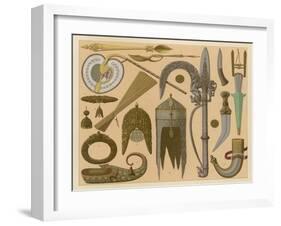 Assorted Weapons and Other Artefacts from India-null-Framed Art Print