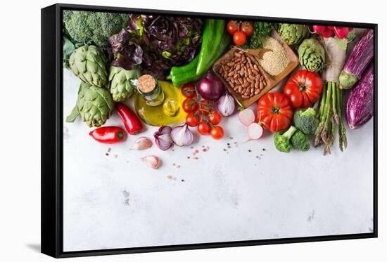 Assortment of Fresh Organic Farmer Market Vegetables-aamulya-Framed Stretched Canvas