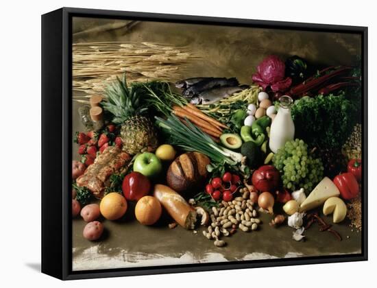 Assortment of Fruits, Vegetables & Nuts-null-Framed Stretched Canvas