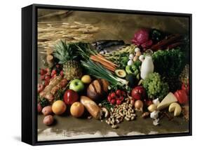 Assortment of Fruits, Vegetables & Nuts-null-Framed Stretched Canvas