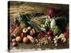 Assortment of Fruits, Vegetables & Nuts-null-Stretched Canvas