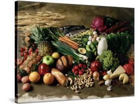 Assortment of Fruits, Vegetables & Nuts-null-Stretched Canvas