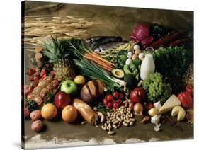 Assortment of Fruits, Vegetables & Nuts-null-Stretched Canvas